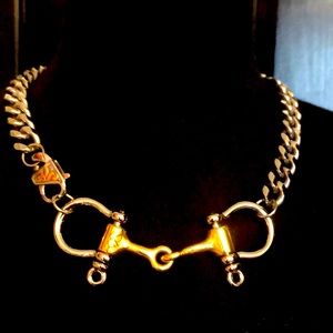 Mixed metals heavy chain horse snaffle bit necklace. Worn once. Statement piece